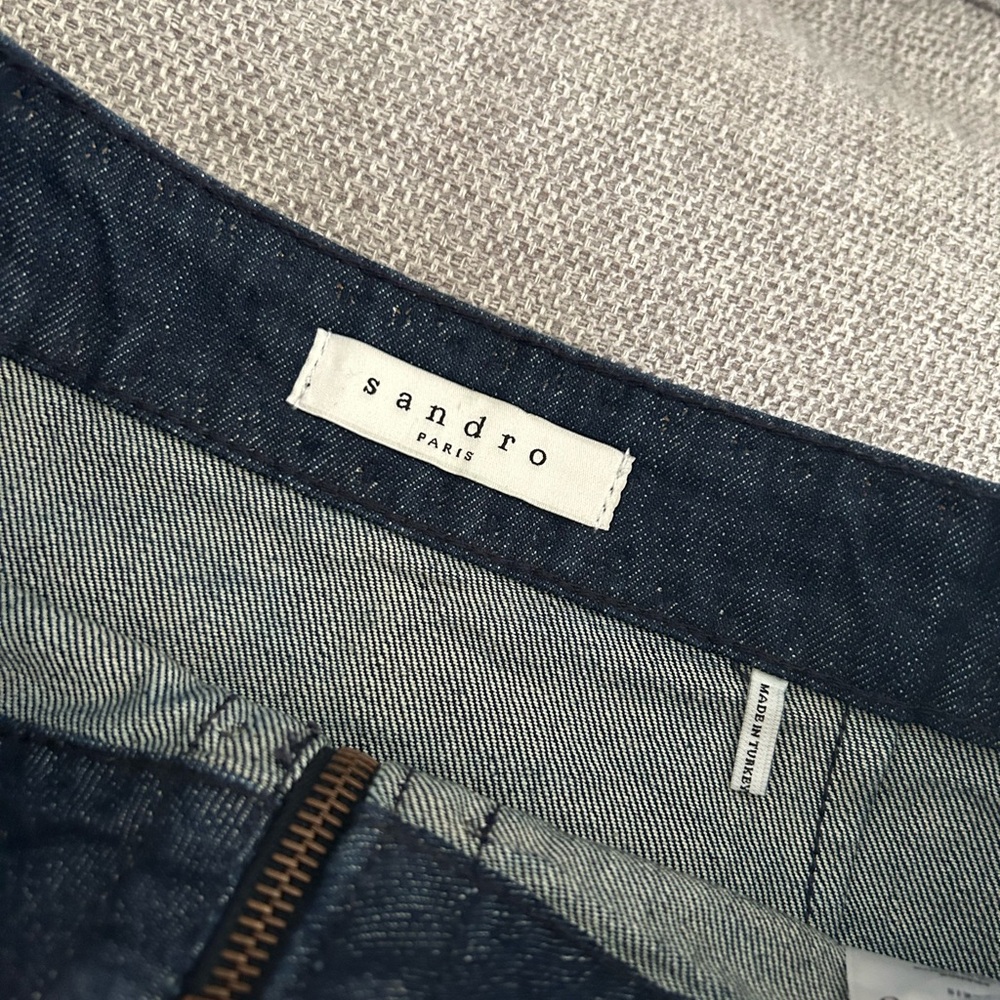 SANDRO Studded Denim Mini Skirt - Picture 3 of 4